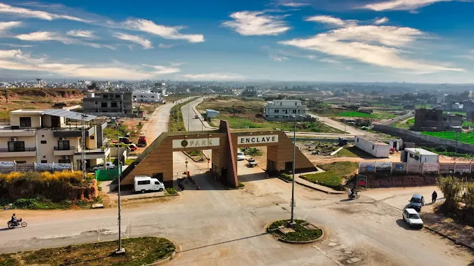 Park Enclave Islamabad main entrance gate view – modern housing society by CDA with developed roads and residential surroundings